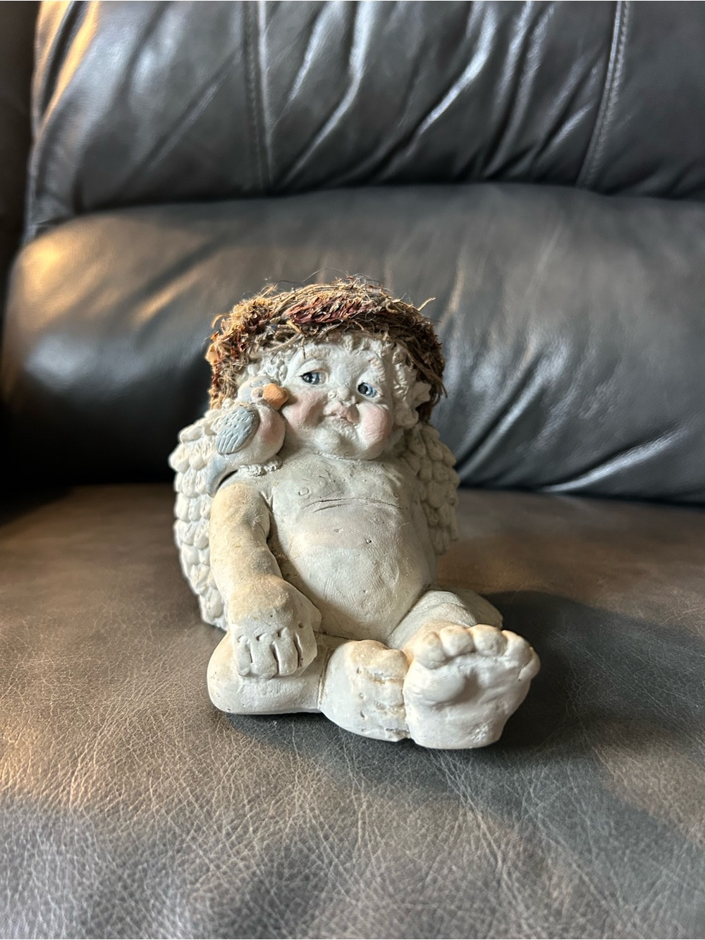 Dreamsicles "Bluebirds On‎ My Shoulder" Vintage Cherub Angel & Bluebird Figurine